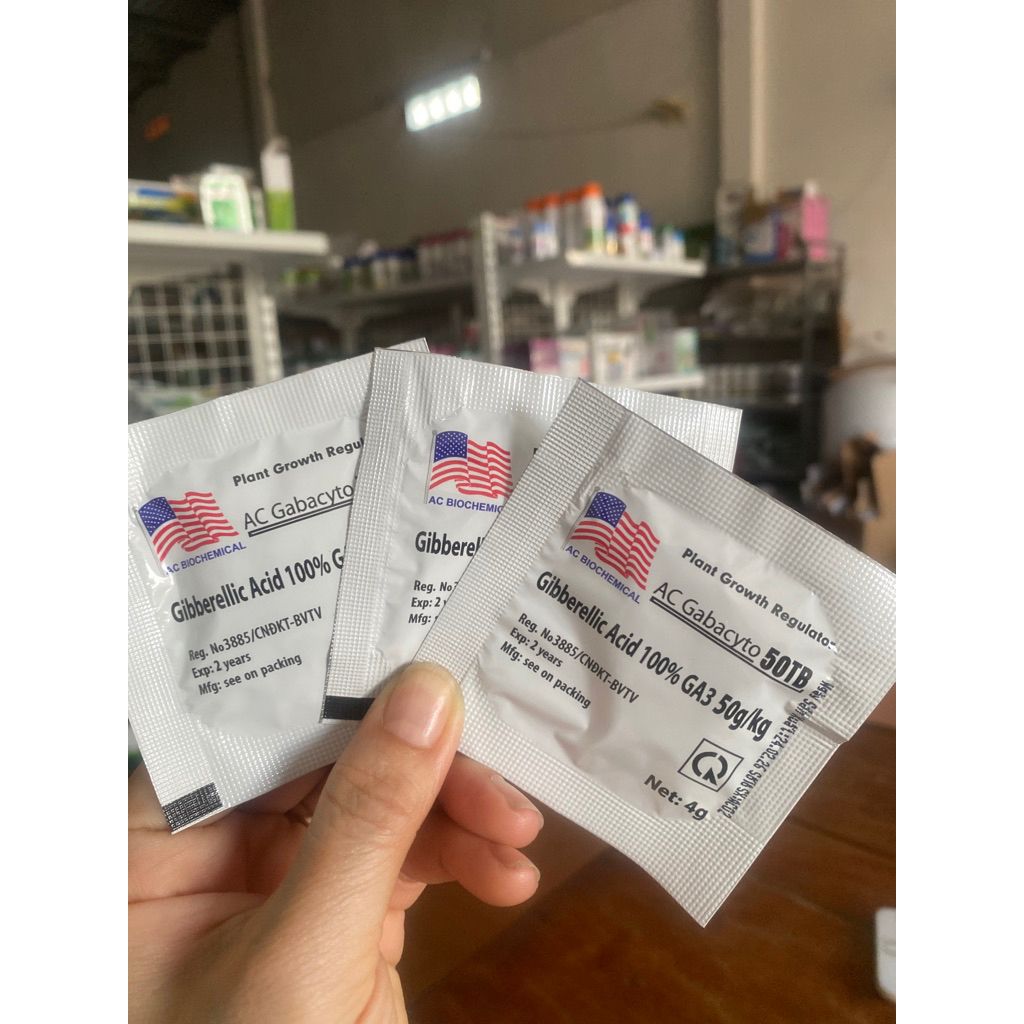 Combo 60 Viên GA3 50TB -Viên 4gr, Dạng Sủi, Thúc Đẩy Ra Đọt, Bông Lớn, Trái  Gibberellic Acid 100% G
