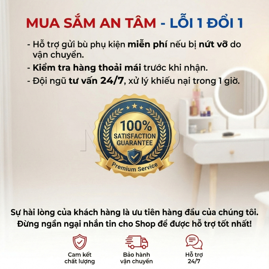 NIDO Bàn Trang Điểm Kèm Gương LED - Kệ Để Mỹ Phẩm Tiện Lợi, Hoàn Hảo Cho Phòng Ngủ | BigBuy360 - bigbuy360.vn
