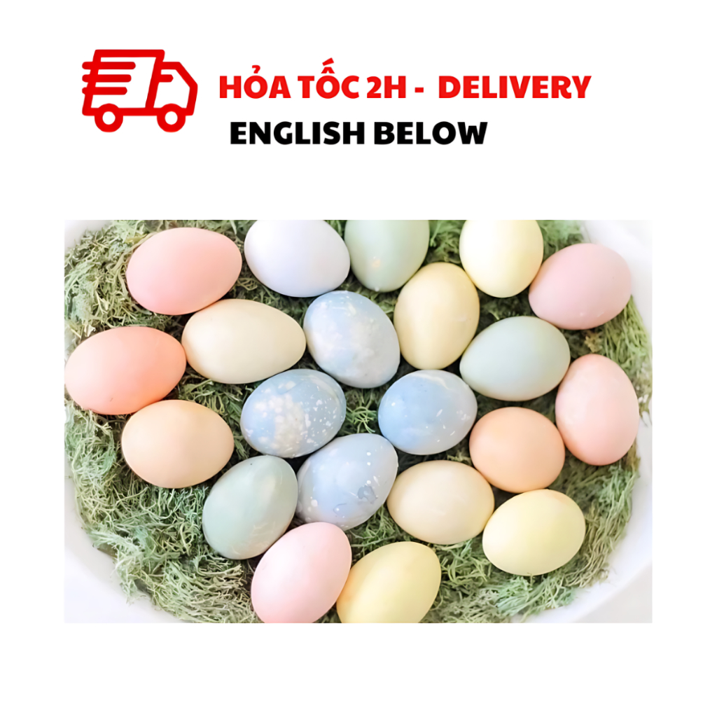 Combo 10 Trứng Phục Sinh 2cm 2.5cm 3.5cm Nhiều Màu Nhiều Mẫu - Combo of 10 Easter Eggs Multiple Colo