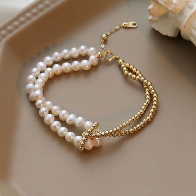 Vòng Tay Ngọc Trai Size 7ly Mix Bi Titan Kiểu Dáng Hiện Đại, Thời Trang Độc Đáo - Ngọc Trai Trường Thịnh