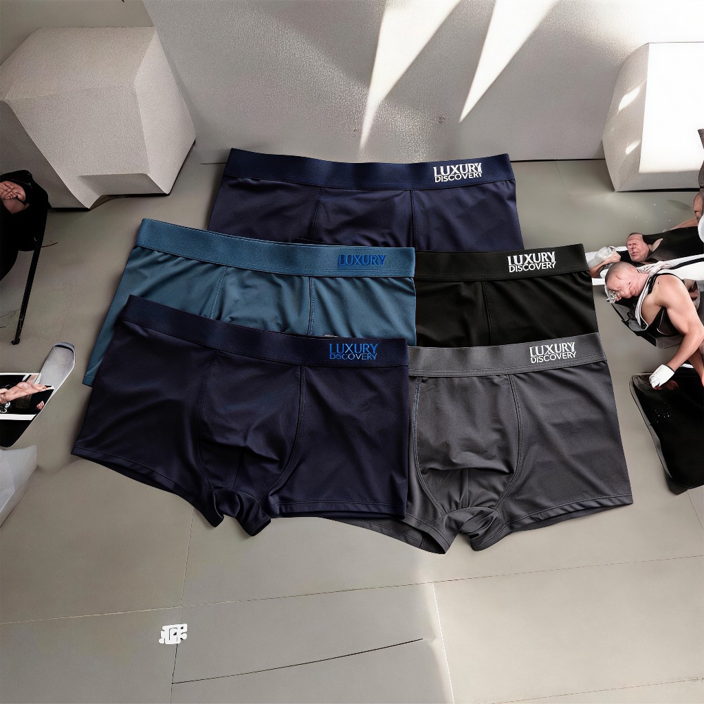 Sét 5 quần sịp nam boxer sịp đùi vải thun lạnh co dãn mềm mát thấm hút đồ lót kháng khuẩn LUXURY-Đùi