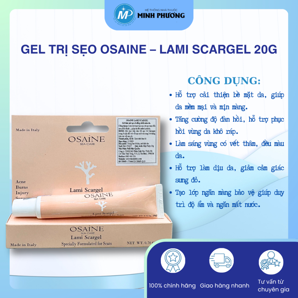 ✅ [CHÍNH HÃNG] OSAINE SEA CARE Gel bôi sẹo OSAINE – LAMI SCARGEL 20g
