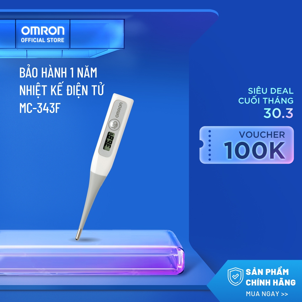 Bảo hành 1 Năm - Nhiệt kế điện tử Omron MC-343F
