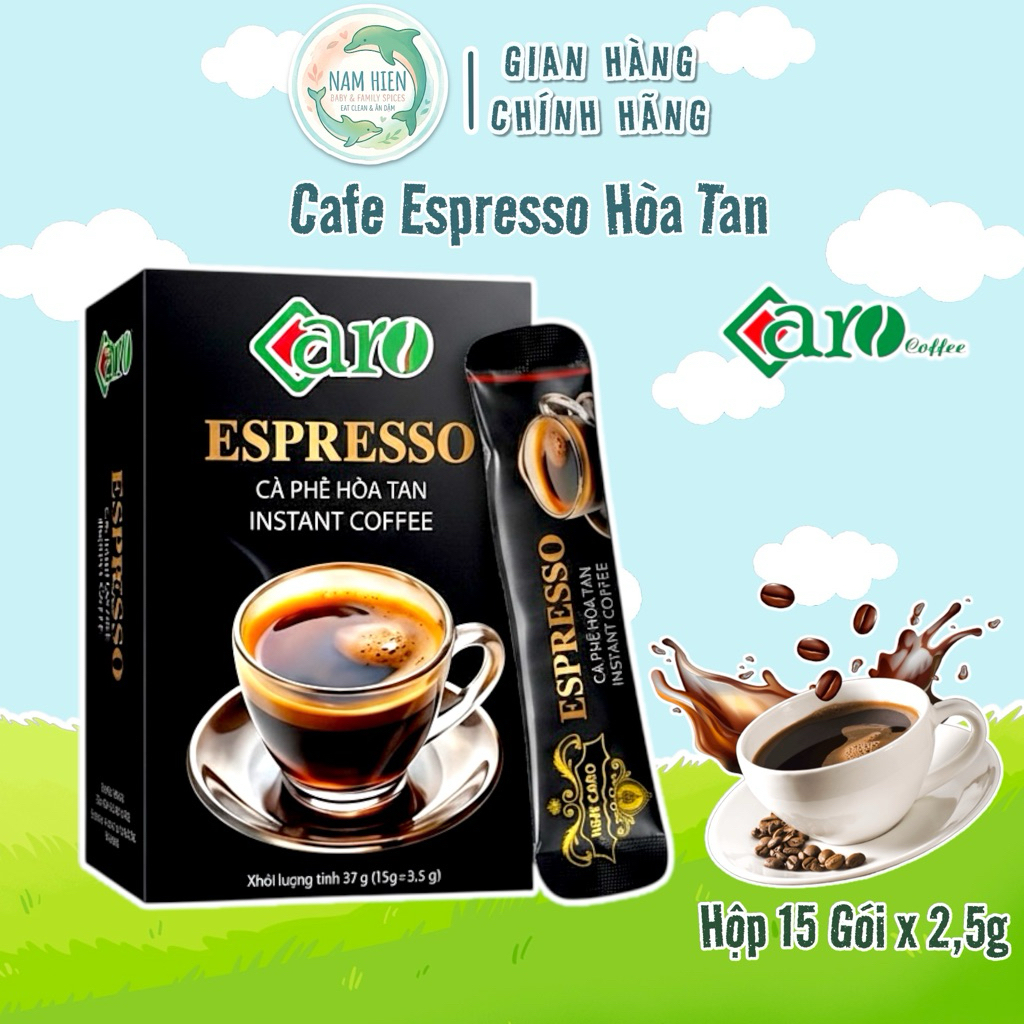 Hộp 15 Gói Cà Phê Hoà Tan Espresso - Gói 2.5g