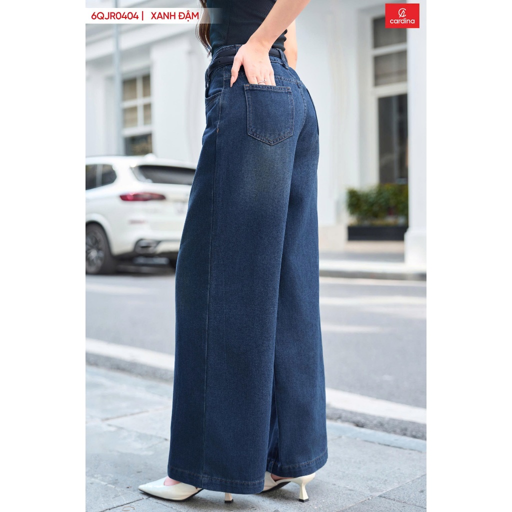 Quần Jean Nữ Suông Ống Rộng Lưng Cao Cardina, Denim Mềm Mịn, Mài Nhẹ Tôn Dáng, Có Túi Thời Trang 6QJ