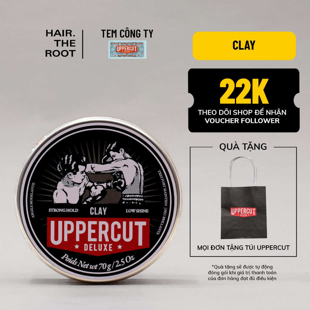 Sáp vuốt tóc Uppercut Deluxe Clay 70g - Hàng Công Ty