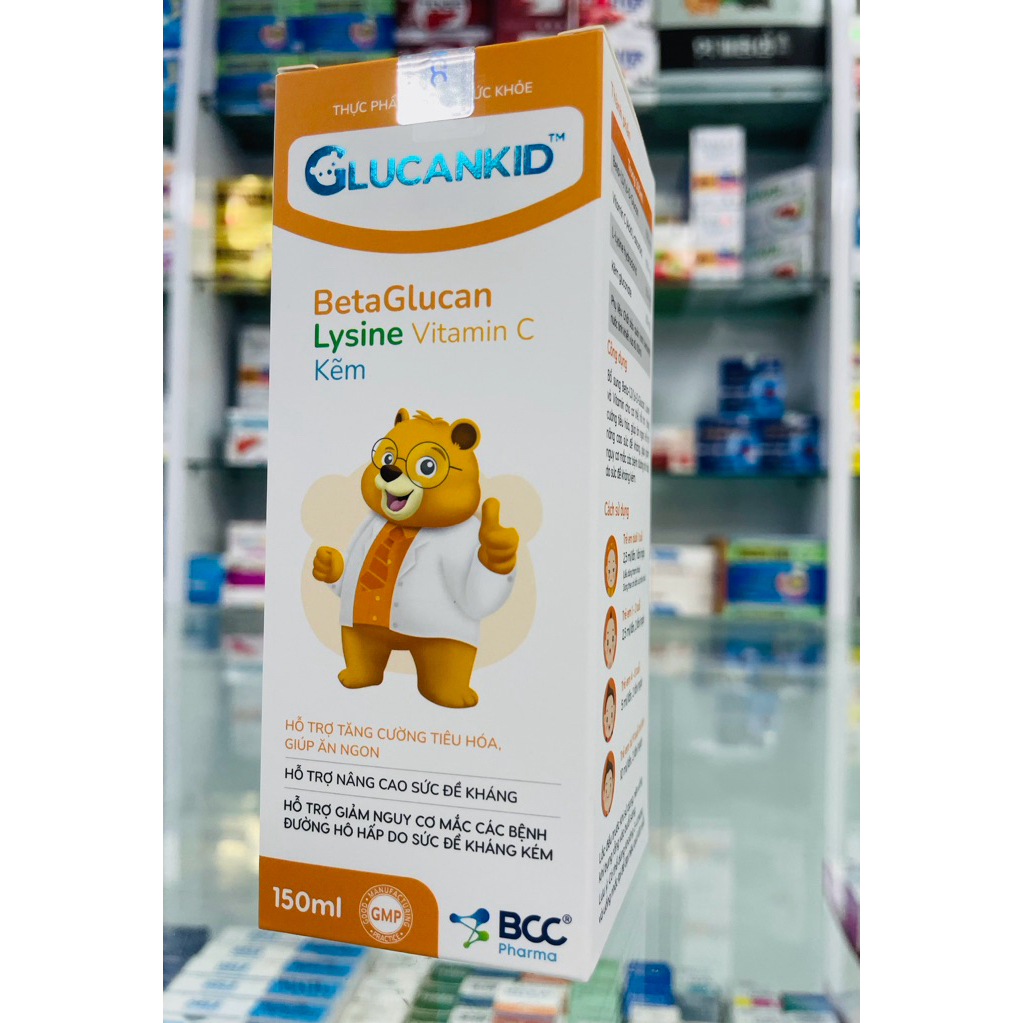 CHÍNH HÃNG | Glucankid Siro(chai lớn 150ml) tăng sức đề kháng cho bé - Bổ sung BetaGlucan giúp bé hạ