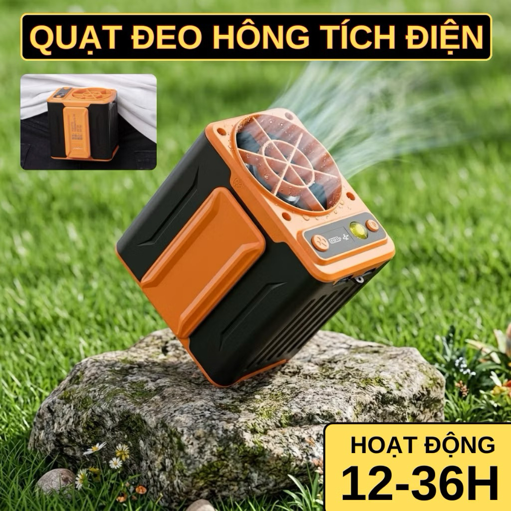 Quạt Đeo Thắt Lưng Đeo Hông F13 Có Cổng Sạc Dự Phòng ,Quạt Đeo Cổ Cao Cấp F13 C