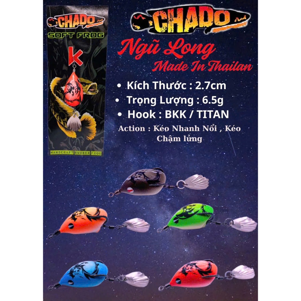 Nhái Hơi ChaDo ramdom trọng lương đủ các loại(ngũ long, su-30, h1, sấm sét, vẩy rắn,mắt lệ, chấm bi,