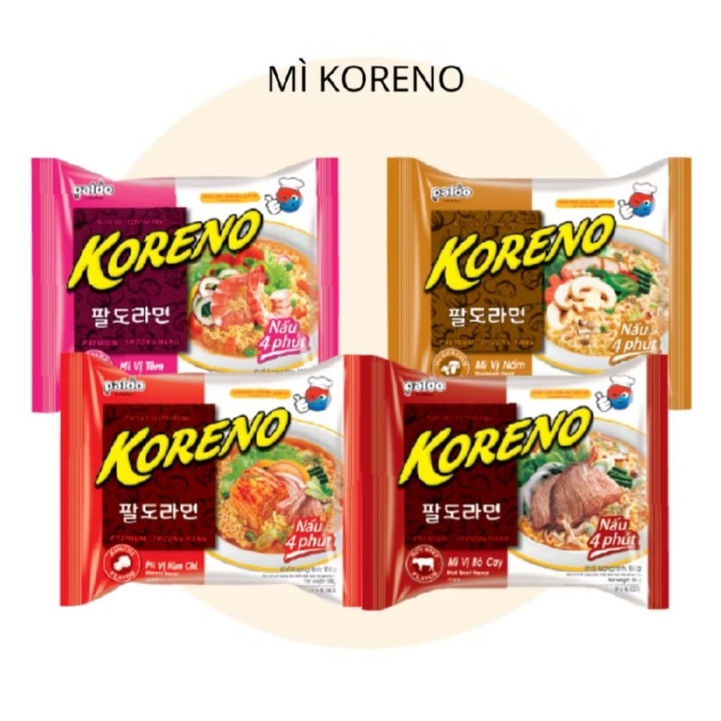 Thùng 24 gói mì Koreno mix vị ( gói 100gram )
