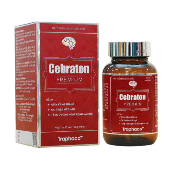 TPBVSK ( 5 hộp tặng 1 hộp) -Cebraton Premium của Traphaco giảm căng thẳng, mệt mỏi, mất ngủ, đau đầu