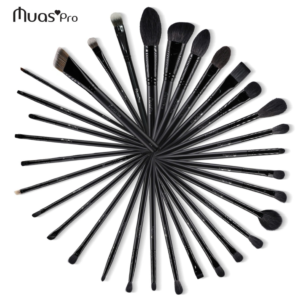 Bộ Cọ Muas Pro 32 Cây Thân Gỗ Đen Chất Lông Mền Mịn Sang Chảnh Chuyên Dùng Makeup Artist