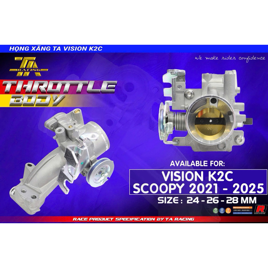 Họng Xăng TA Racing Cho Xe Vision K2C 2021-2026 , Scoopy 2021-2026