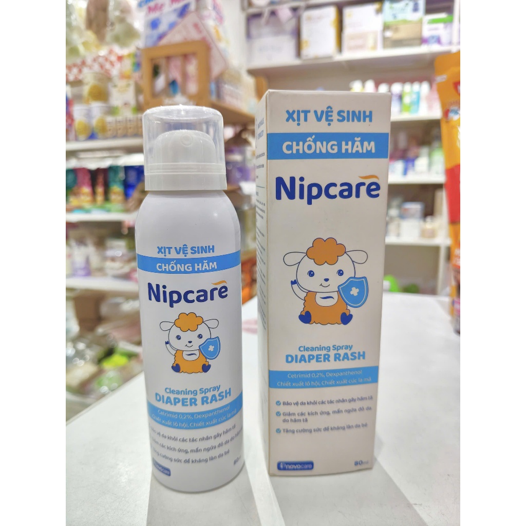 Xịt Vệ Sinh Chống Hăm Nipcare 80ml cho bé (0m+)