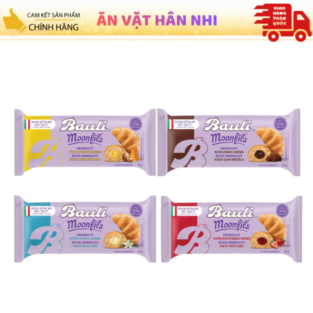 Combo Bánh Sừng Bò Bauli Moonfils Phạm Nguyên 45g - Sản Phẩm Chính Hãng