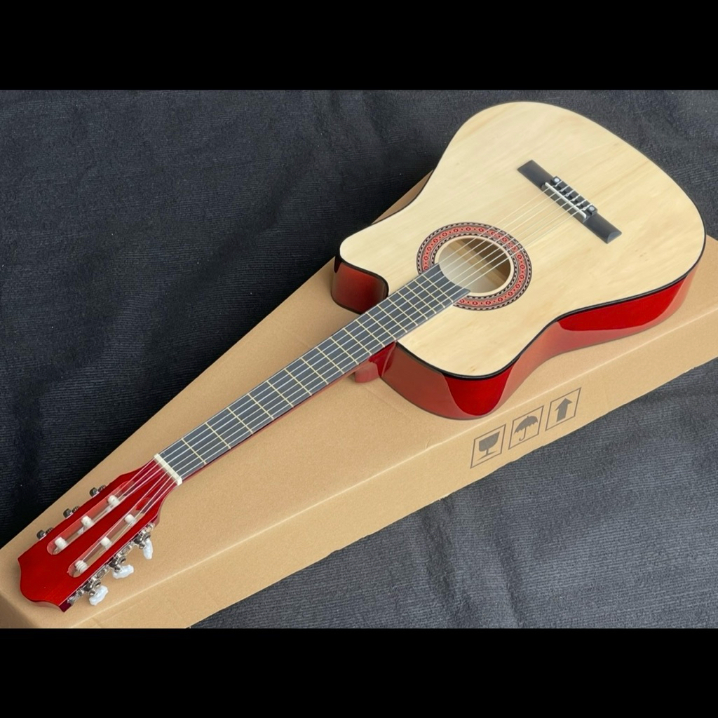 [Dây Nilon, Size 38 Inch] Đàn Guitar Classic, Bản Cần To, Size 38 inch Dành Cho Người Mới Tập Chơi, 