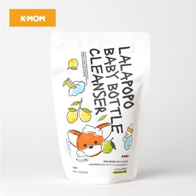 Nước rửa bình thuần chay cao Lalapopo K-Mom Hàn Quốc dạng túi refill 400ml ( dành cho chai tạo bọt)