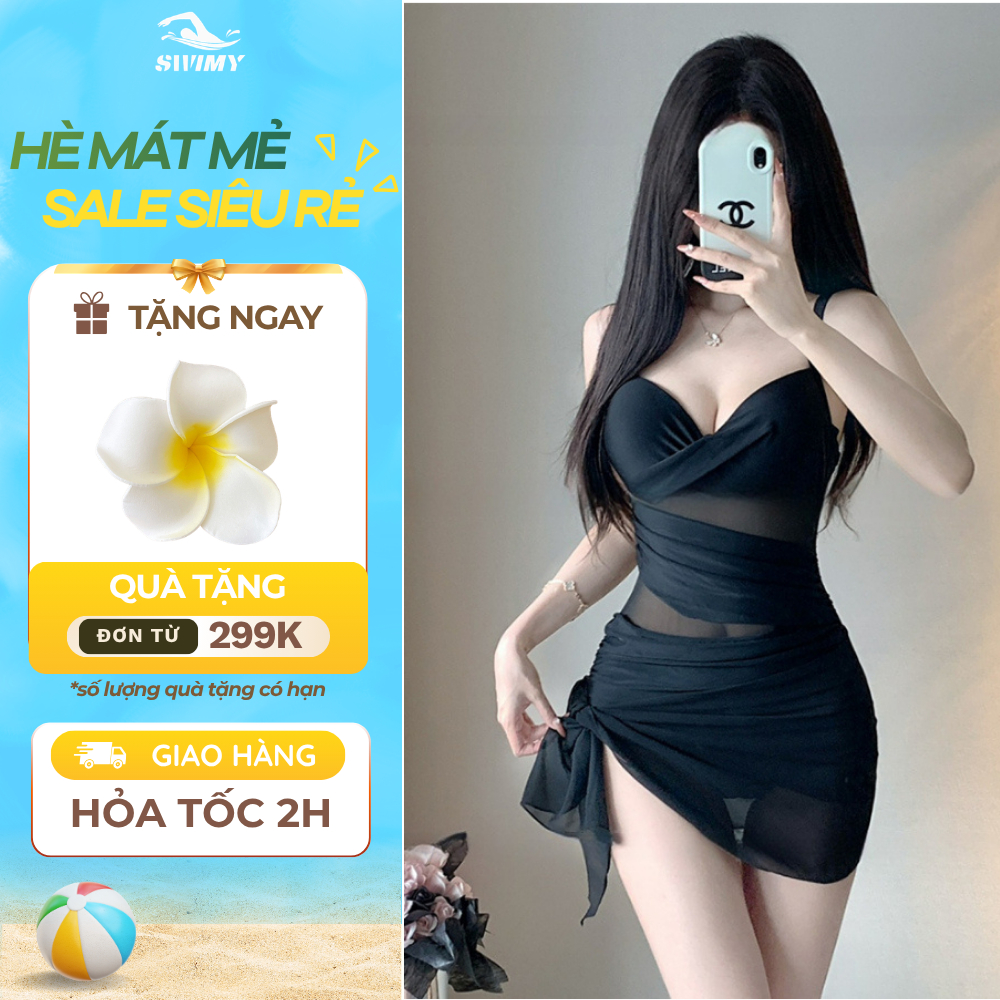 [K063] Đồ bơi nữ 1 mảnh phối lưới sexy che khuyết điểm kèm đệm ngực, bikini nữ khoét lưng gợi cảm SWIMY | BigBuy360 - bigbuy360.vn