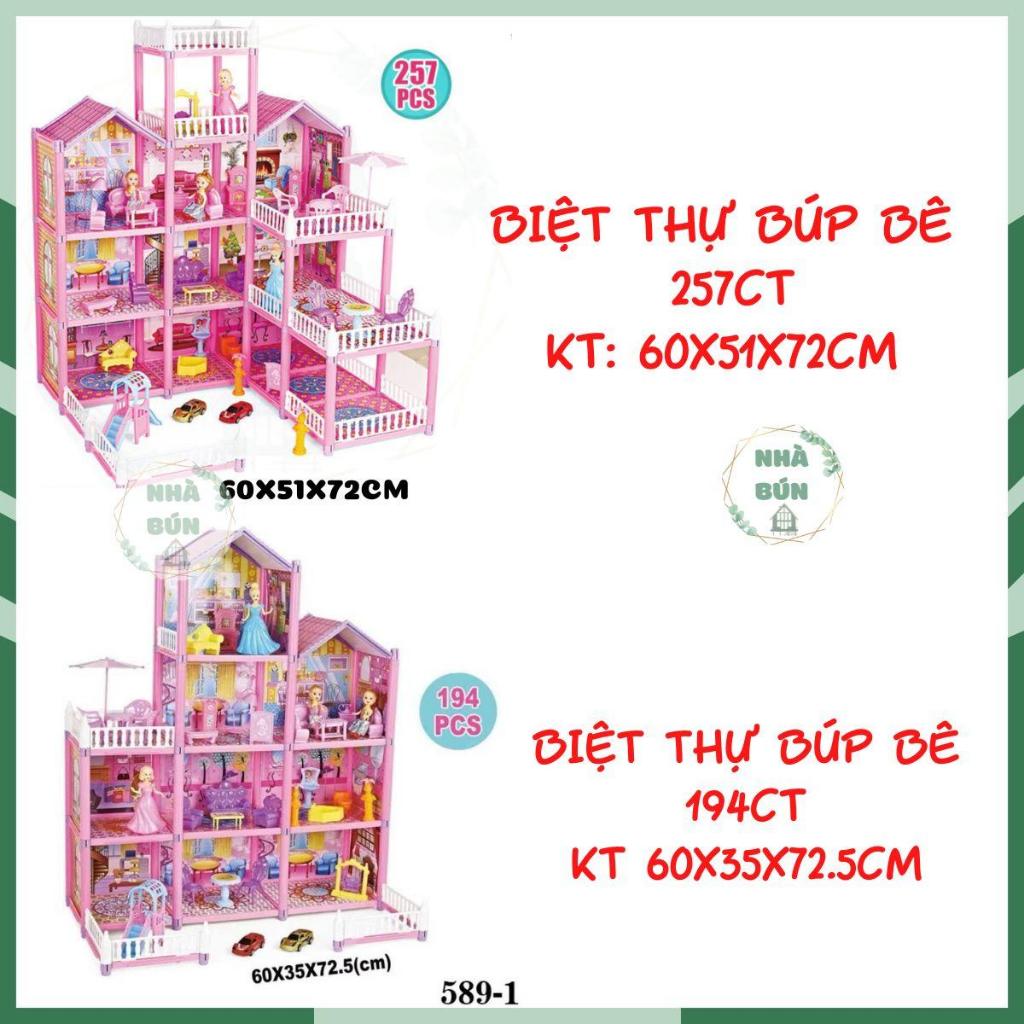 Biệt Thự Lâu Đài Búp Bê Công Chúa 4 Tầng Lắp Ráp Cho Bé Tự Do Sáng Tạo Đồ Chơi Toy Nhà Búp Bê A64 M8