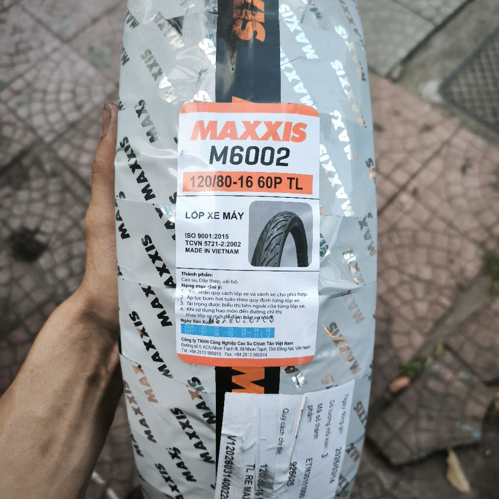 lốp Maxxis 120/80-16 M6002  lốp sau sh125i, Sh150i, shark,...