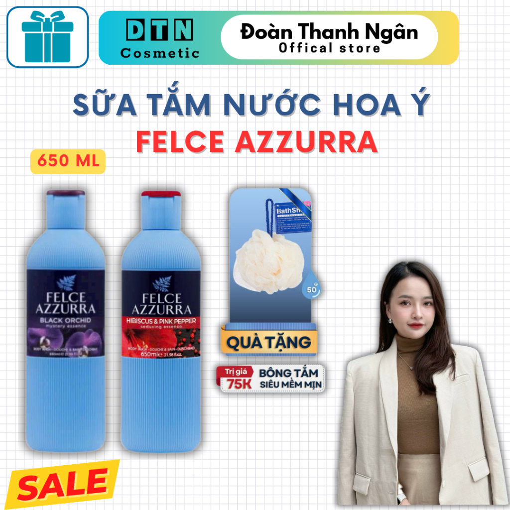 [ CHÍNH HÃNG ] Sữa tắm nước hoa Ý Felce Azzurra 650ML