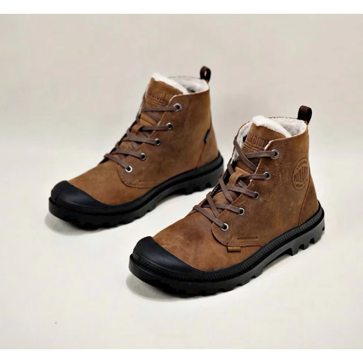 Boots đi lạnh unisex giày đi tuyết Palladium chống nước chống trượt có lót lông