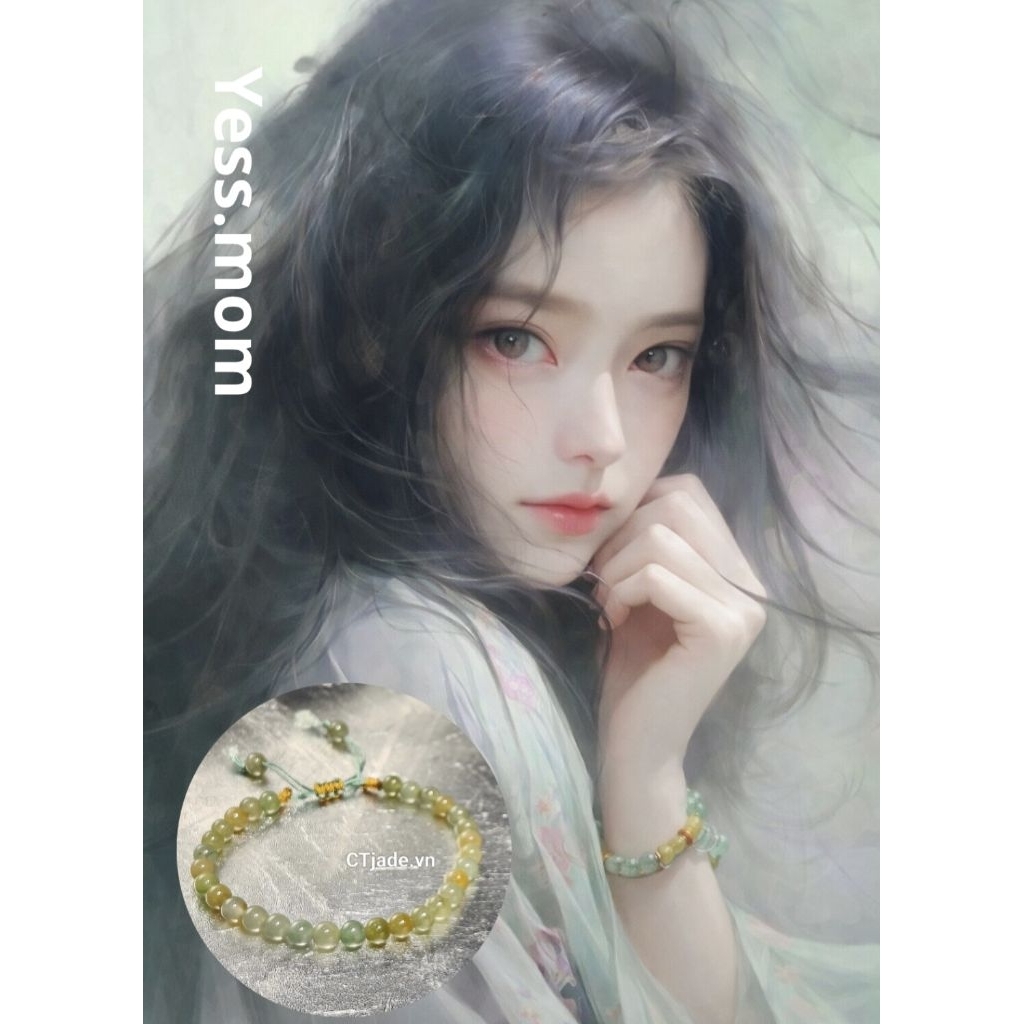 2603283 Vòng chuỗi ngọc Jade A kiểm định Liulab theo vòng phát hành bởi CTjade.vn