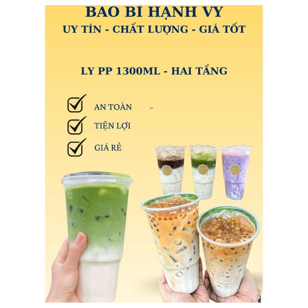 Sỉ 1000 Ly Nhựa 1Lít 3 Hai Tầng – Ly Nhựa 1300ml Nắp – Ly Nhựa Đựng Trà Sữa, Sinh Tố giá rẻ, chất lư