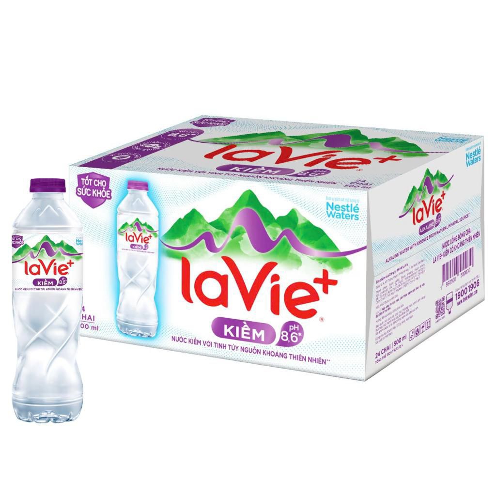 Thùng nước Lavie kiềm 24 chai×500ml