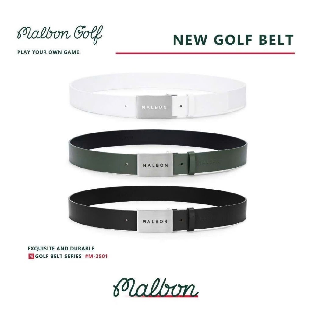 Thắt Lưng Malbon Golf New Series 2026 - Dây Nịt Golf Nam Cao Cấp 3 Màu Thời Thượng, Phụ Kiện Golf Đẳ