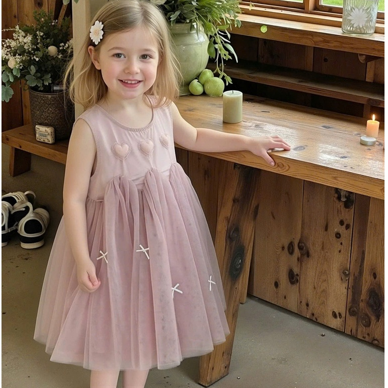 HÀNG CAO CẤP- Váy Cherry Coco bé gái hàng chính hãng họa tiết trái tim