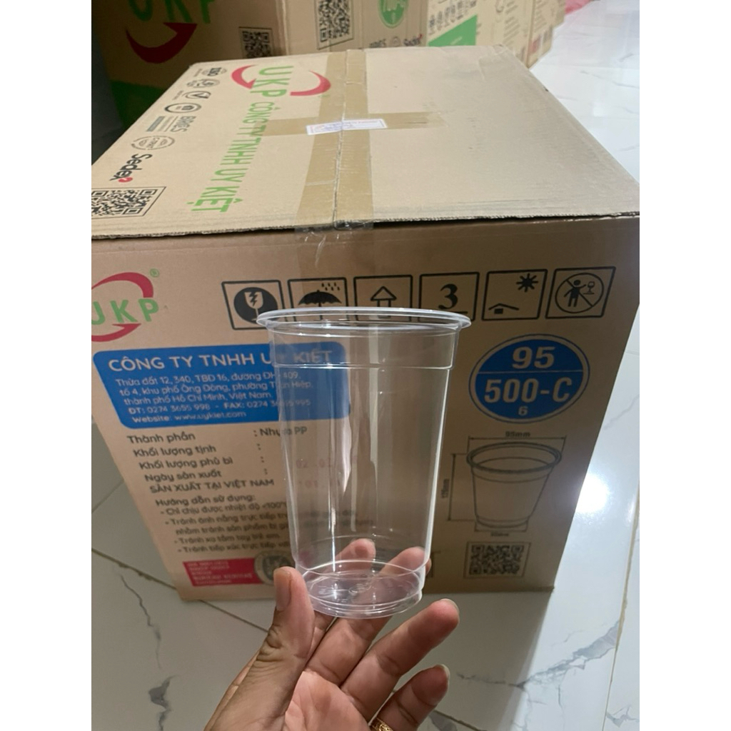 [GIÁ SỈ] 1000 Ly Nhựa PP 500ml UKP Đựng Coffee,Ly Trà Sữa Size M
