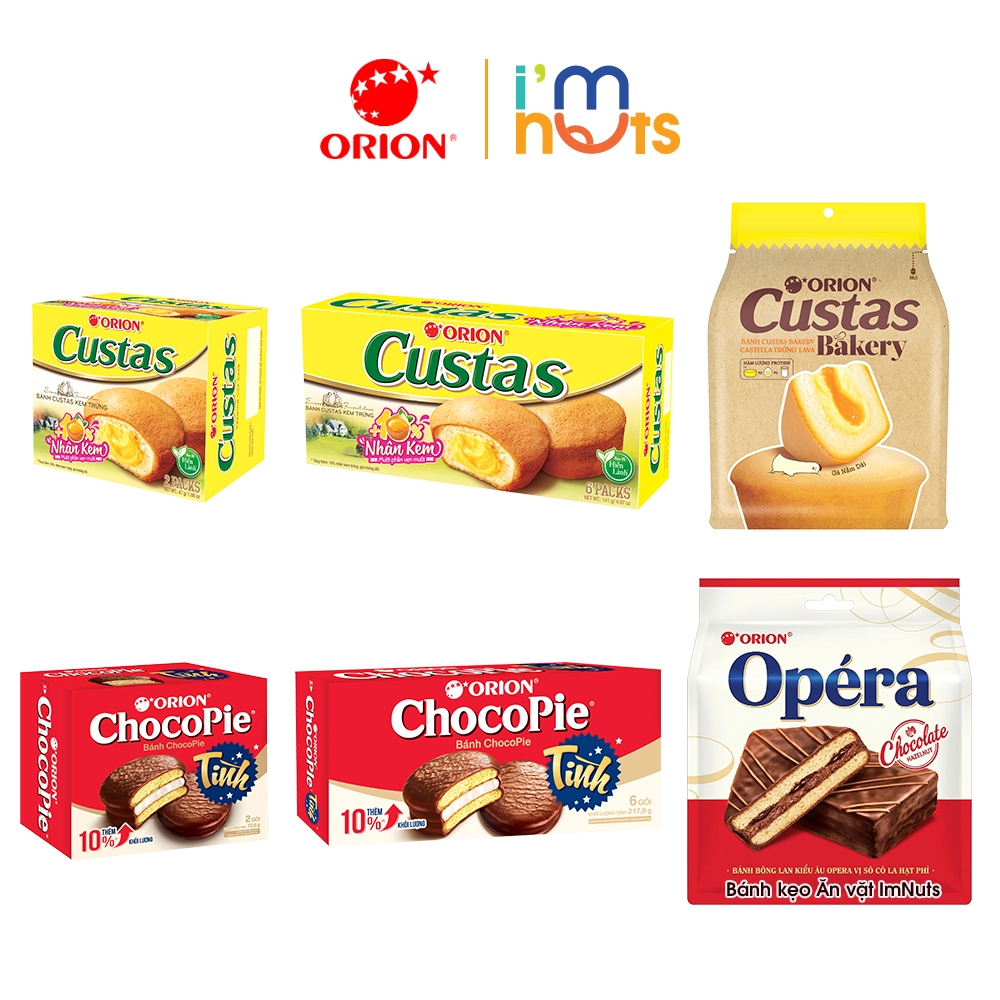 Bánh Bông Lan Orion Đủ Loại Chocopie Custas Và Opera