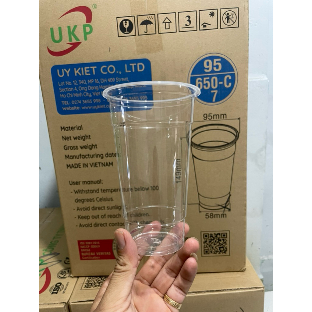 [GIÁ SỈ] 1000 Ly Nhựa PP 650ml UKP Ly Trà Sữa,Ly Trà Trái Cây Chất Lượng Tốt Nhất.
