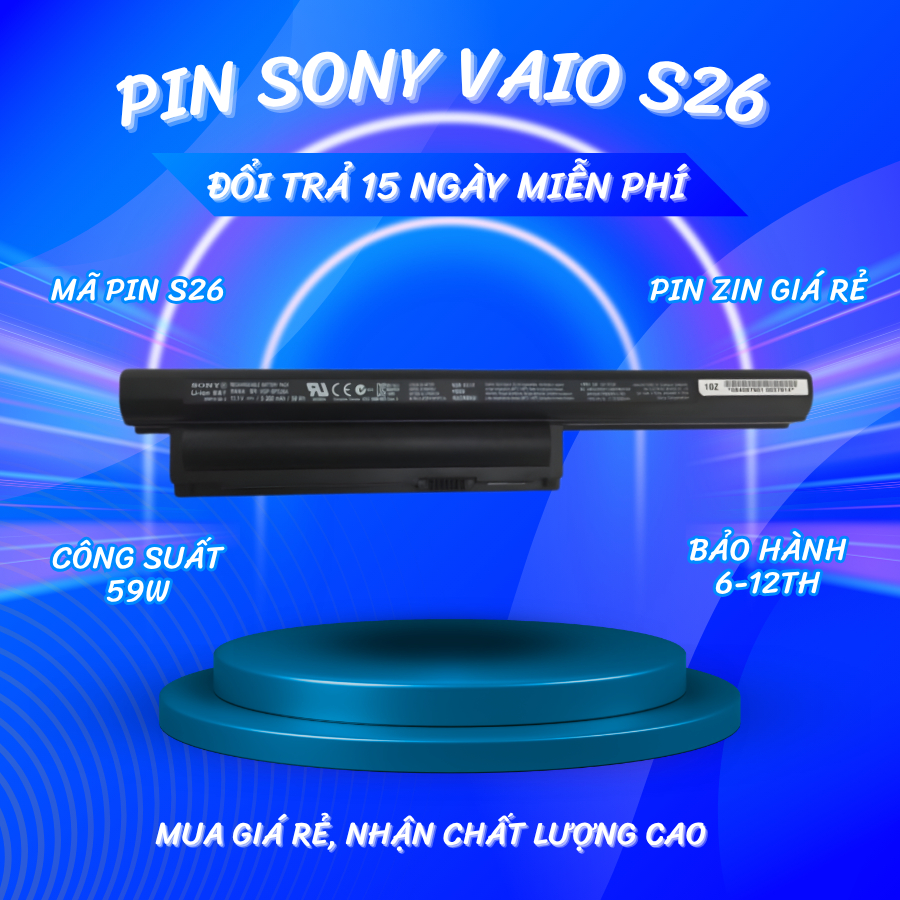 HCM Pin SONY S26 Pin Laptop Sony Vaio SVE141 Pin Laptop Sony SVE15 Pin Laptop Sony SVE17 VPC-CA VGP-