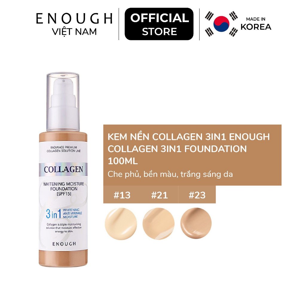 Kem nền Collagen 3IN1 Enough Collagen 3IN1 Foundation 100ml