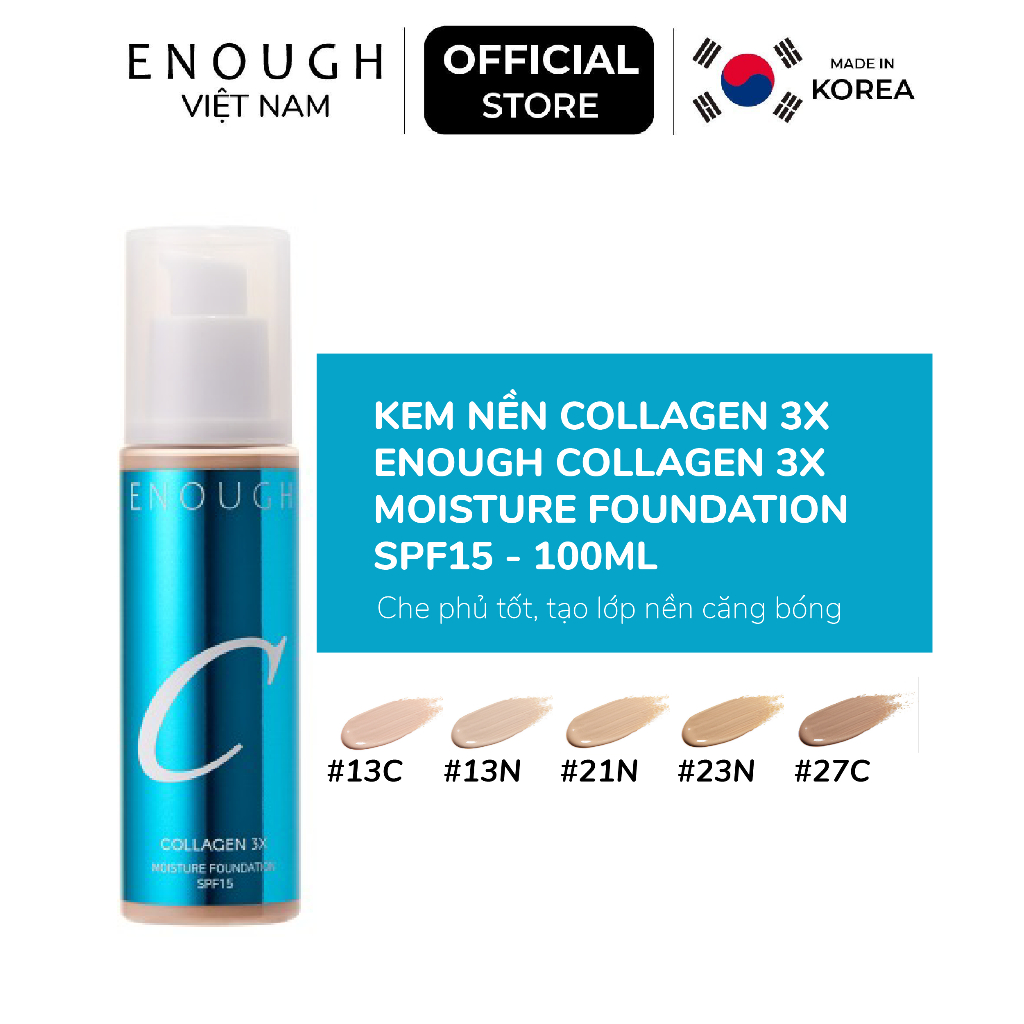 Kem nền 3X Enough Collagen 3X Moisture Foundation 100ml