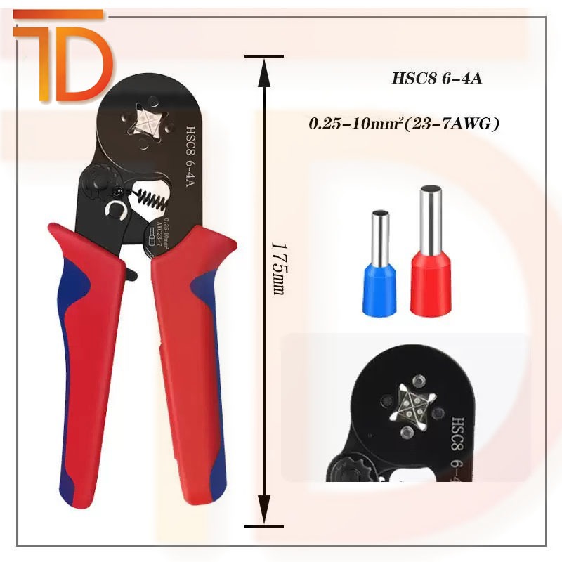 Kìm bấm cos vuông, bấm cos pin, HSC8 6-4A, HSC8 6-6A