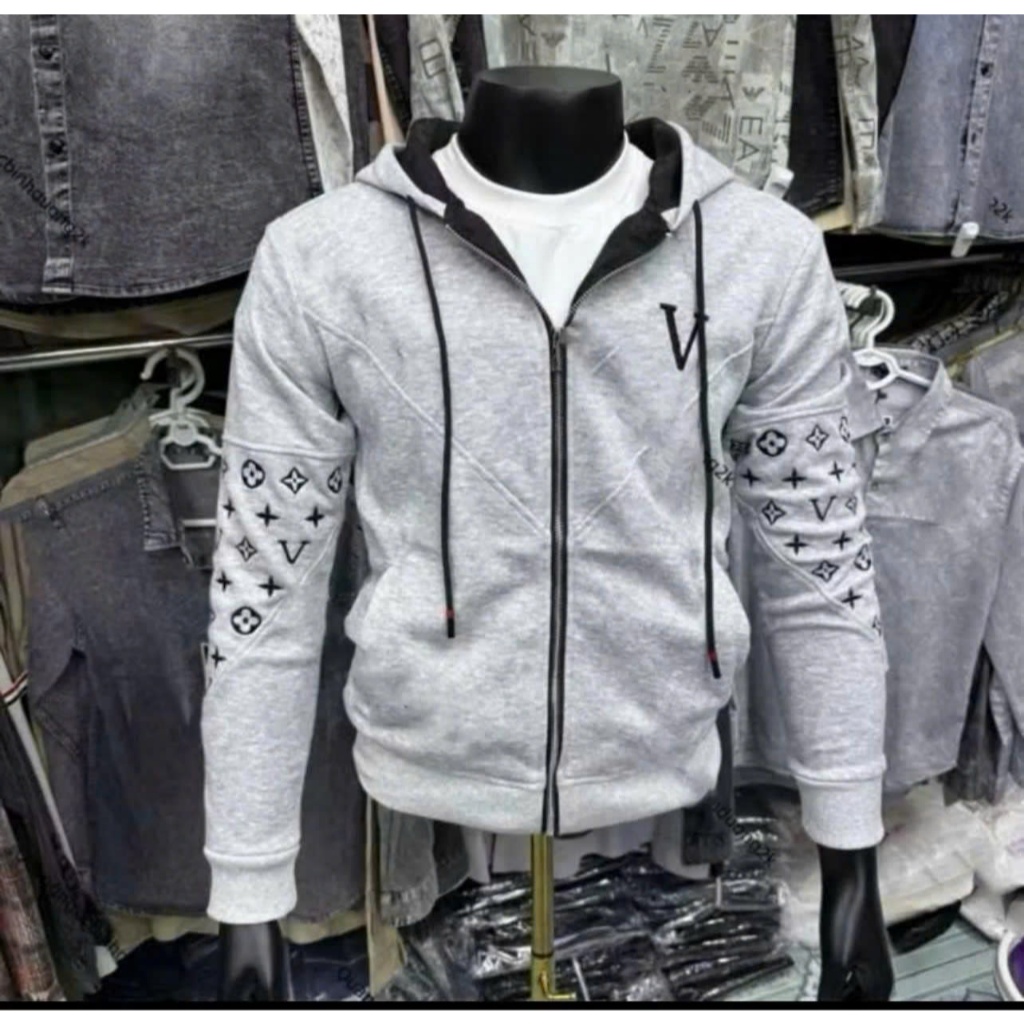 Áo Khoác Hoodie Zip Nam Nữ 05 Thêu Hoạ Tiết Nổi Ở Cánh Tay Sắc Nét Phối Các Đường Chỉ Nổi Đẹp 05