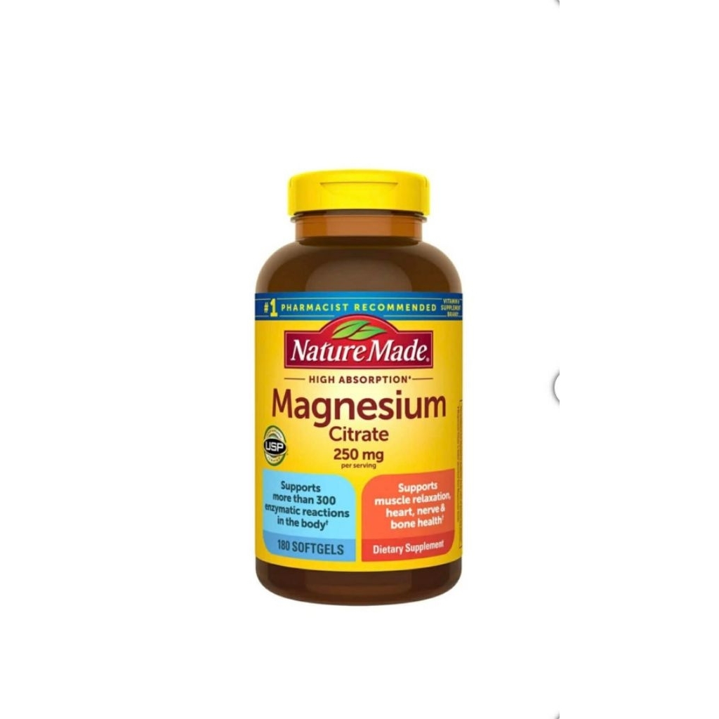 VIÊN UỐNG MAGNESIUM CITRATE NATURE MADE 250MG 180 VIÊN.