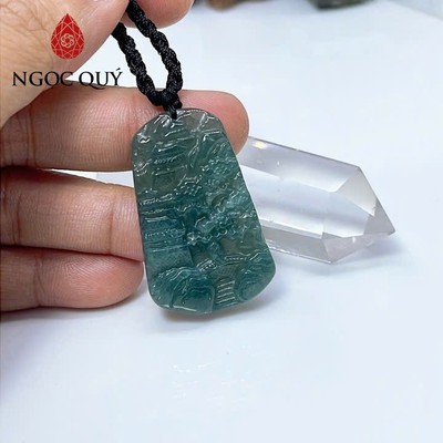 Mặt dây chuyền cẩm thạch - Mặt dây chuyền sơn thủy cẩm thạch lam ngọc type A - Ngọc Quý