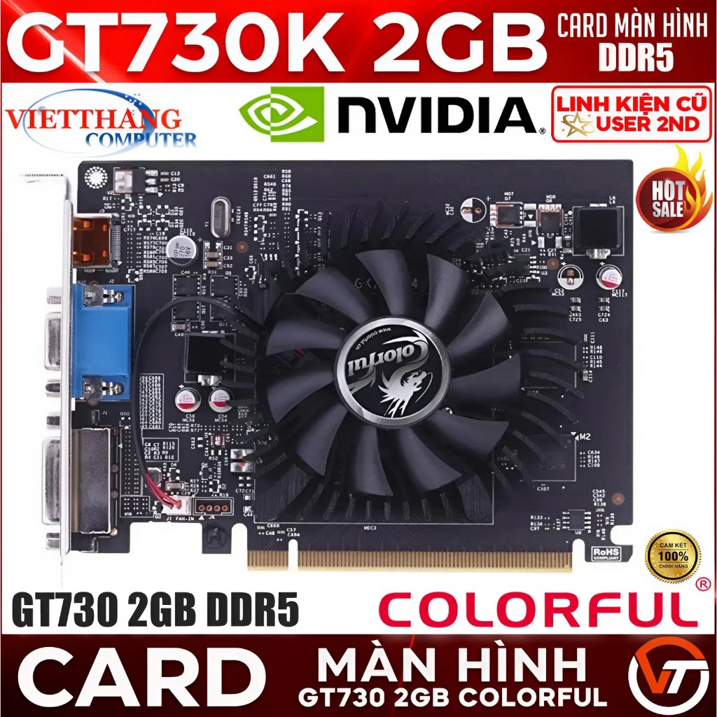 VGA - Card Màn Hình Colorful GT730 2GB DDR5 Hàng cũ đã qua sử dụng còn đẹp ( Cũ - 2nd )