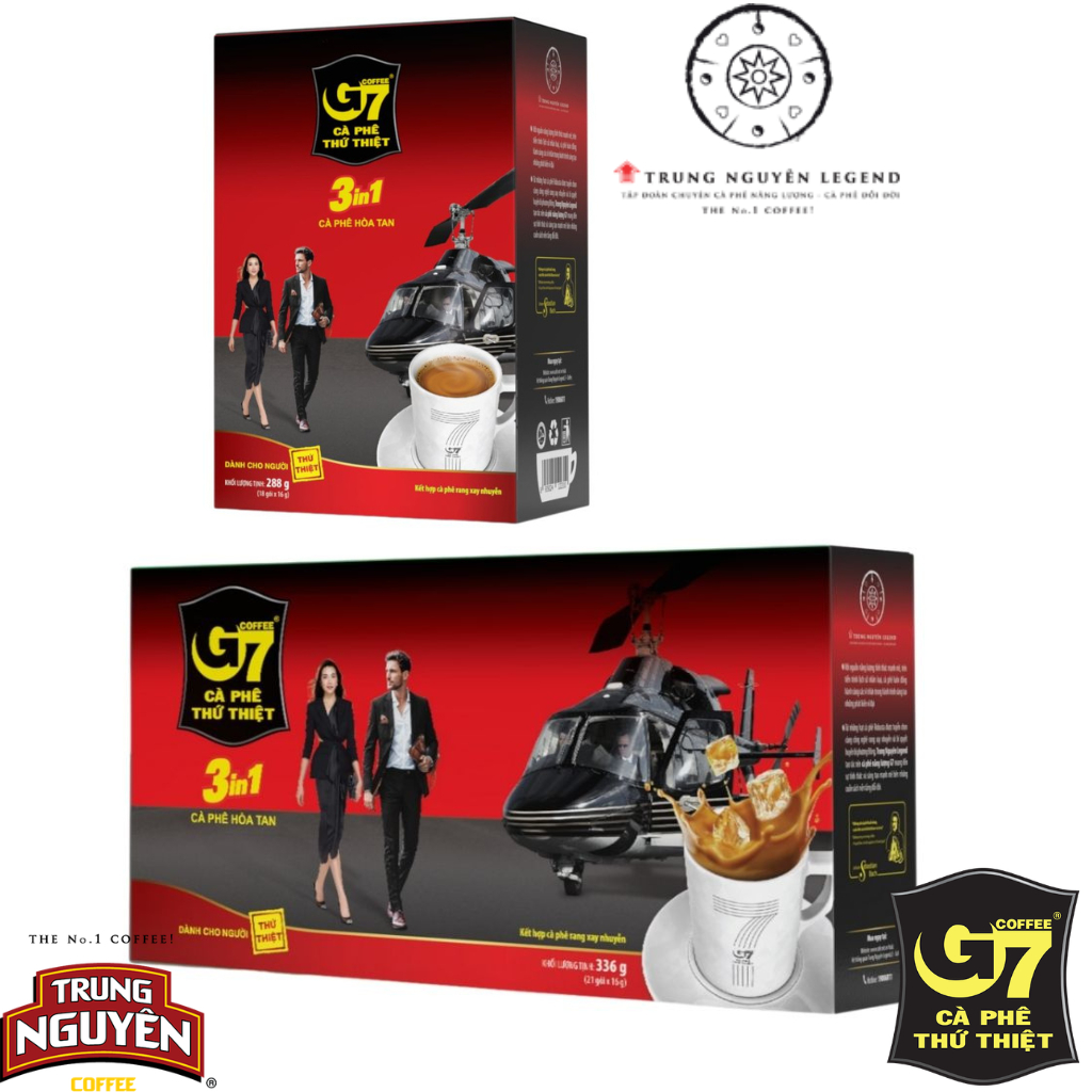 (Sỉ - Combo) Cafe Sữa Hoà Tan G7 3in1 Hộp 18 Gói dài / Hộp 21 Gói Vuông - Trung Nguyên (Bao bì mới)
