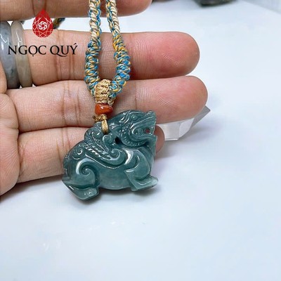 Mặt dây chuyền cẩm thạch A- Mặt dây chuyền kỳ lân lam ngọc type A - Ngọc Quý