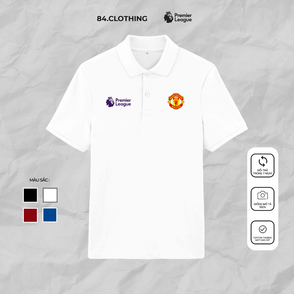 Áo polo EPL Manchester United chất siêu mát mềm mịn co dãn 84.CLOTHING