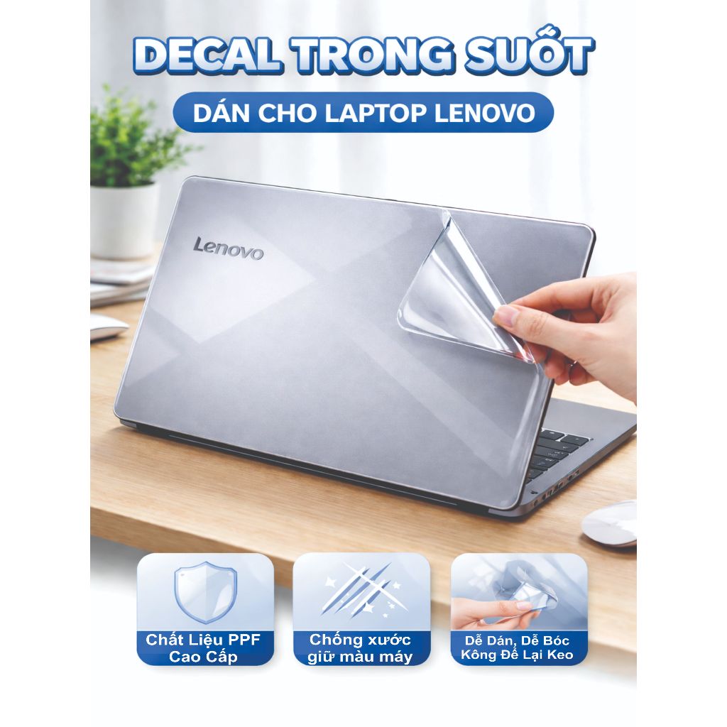 Decal Skin PPF Trong Suốt Nhám Cao Cấp Cho Laptop Lenovo (ib Mã Máy) – Miếng Dán Bảo Vệ Laptop, Chốn