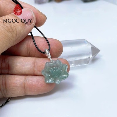 Dây chuyền cẩm thạch A - Dây chuyền hoa sen phỉ thúy lam ngọc type A - Ngọc Quý