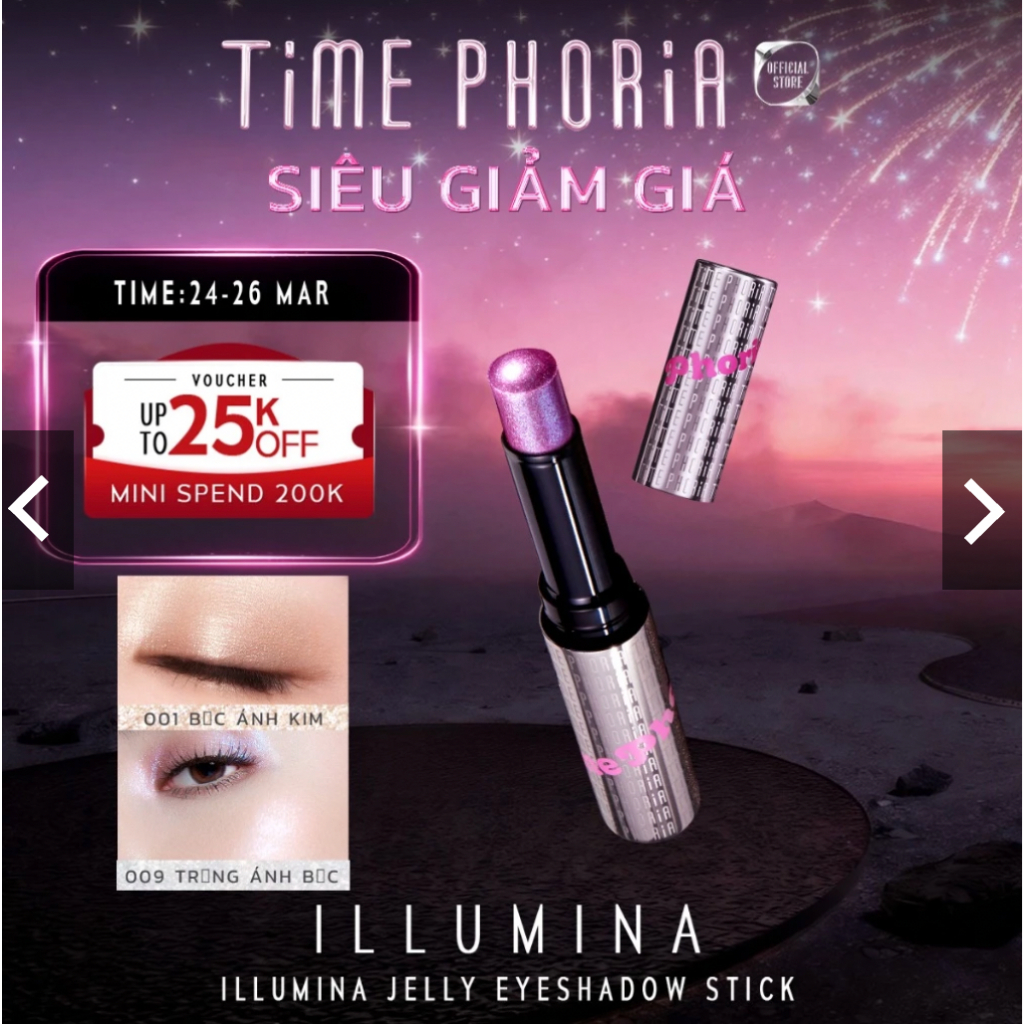 NEW Nhũ mắt bắt sáng Time Phoria highlight chuẩn màu lâu trôi lấp lánh dễ dùng cho người mới
