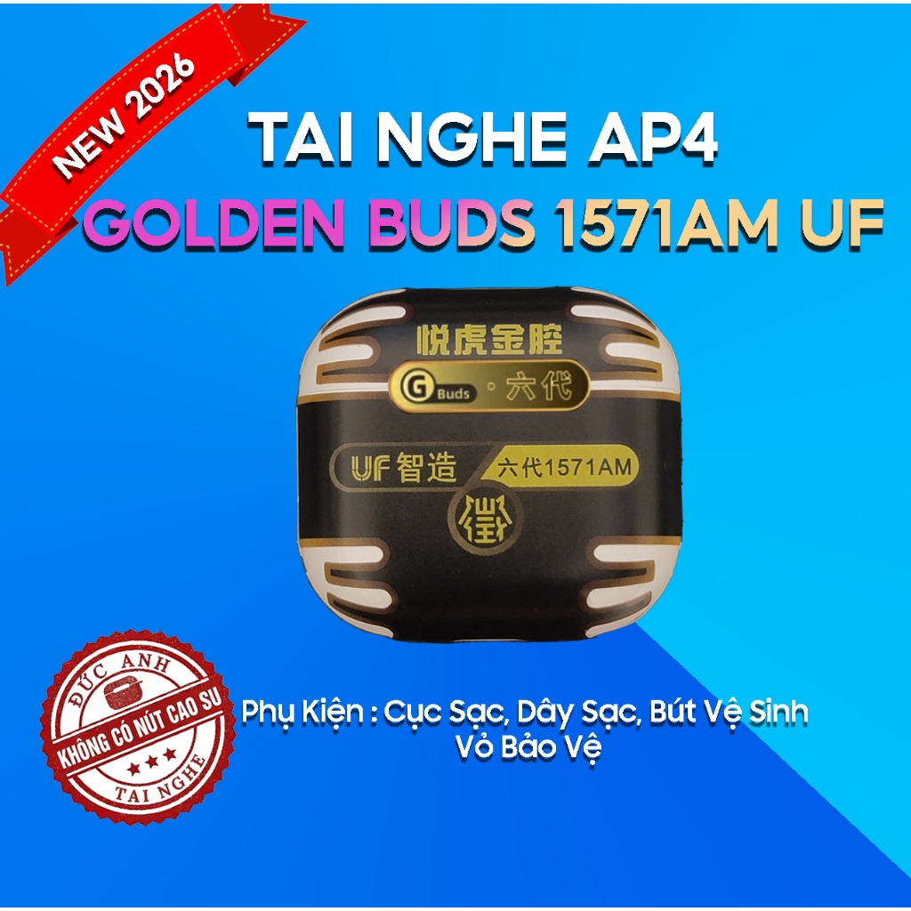 Tai nghe Hổ Vằn  AP4 1571AM ,Bản GOLDEN BUDS  UF, Ultra Bass, Am Thanh Không Gian, Hội Thoại AI, Chố