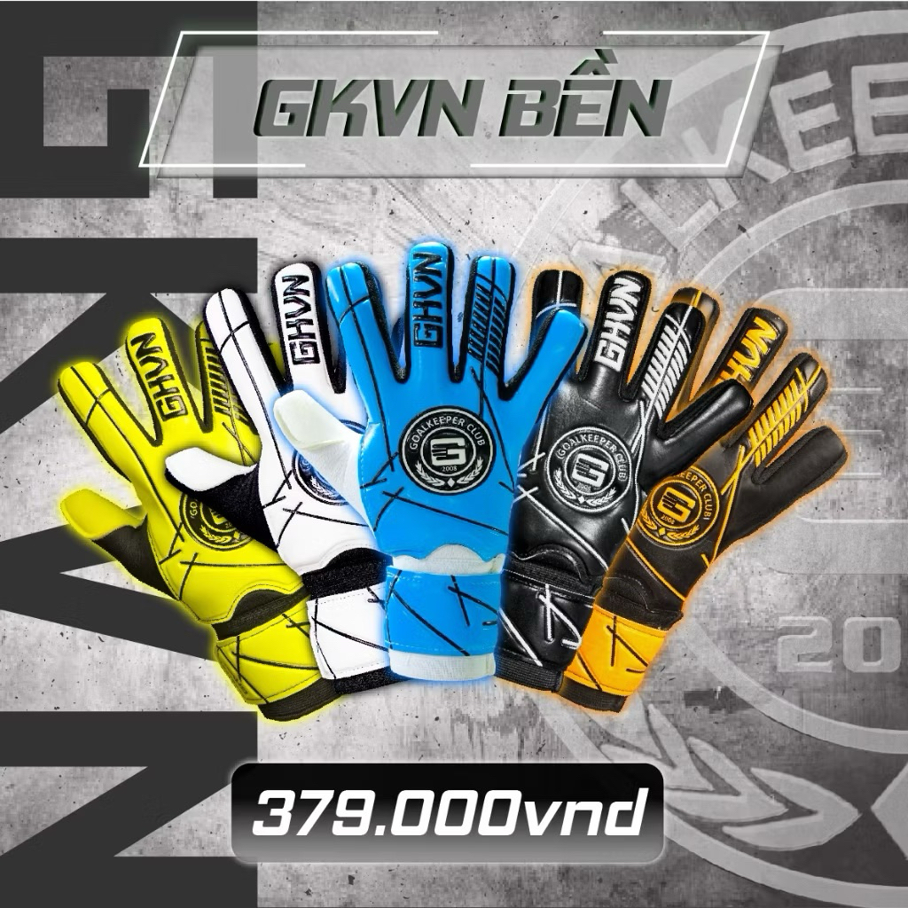 Găng tay thủ môn GKVN Bền chính hãng có xương tháo rời linh động, Găng tay bắt bóng có xương cao cấp